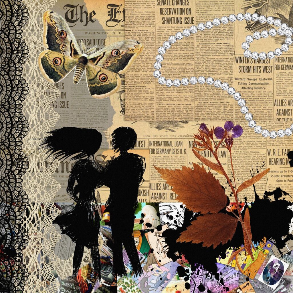 collage, assemblage, pair, composition, old newspaper, newspapers, butterfly, scrapbooking, the application, herbarium, white, together, lovers, novel, relationship, chaplet, a heart, abstract, poster, cover, pop art, lace, mounting, retro, assemblage, assemblage, assemblage, assemblage, assemblage, old newspaper