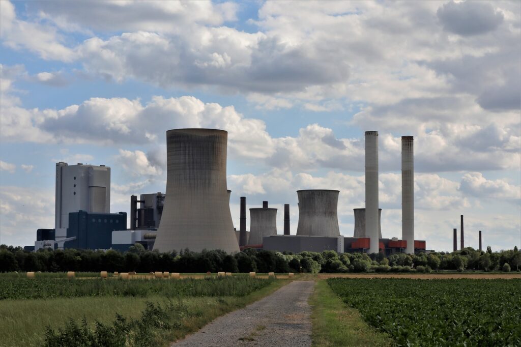 power plant, industrial plant, industry, nature, carbon, chimney, coal fired power plant, environment, pollution, smoke, ruhr area, power generation, cooling towers, factory, steam, sky, power supply