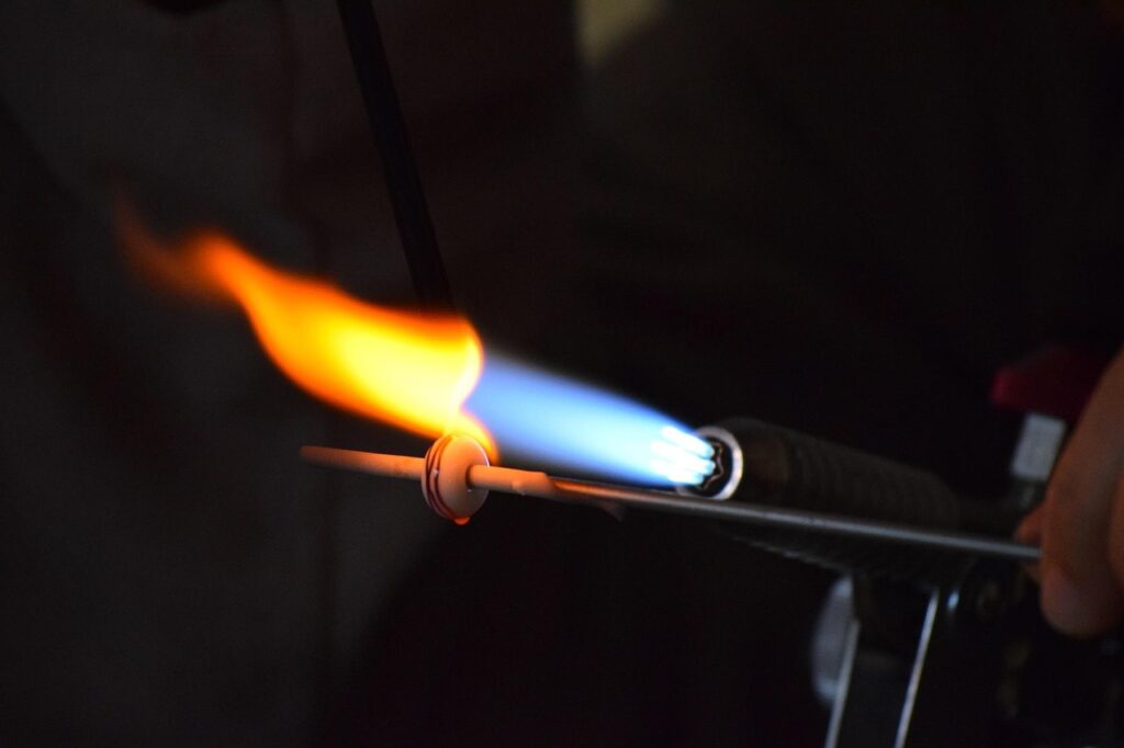 glass, processing, fire, ring, glass processing, lombardy, craftsmanship