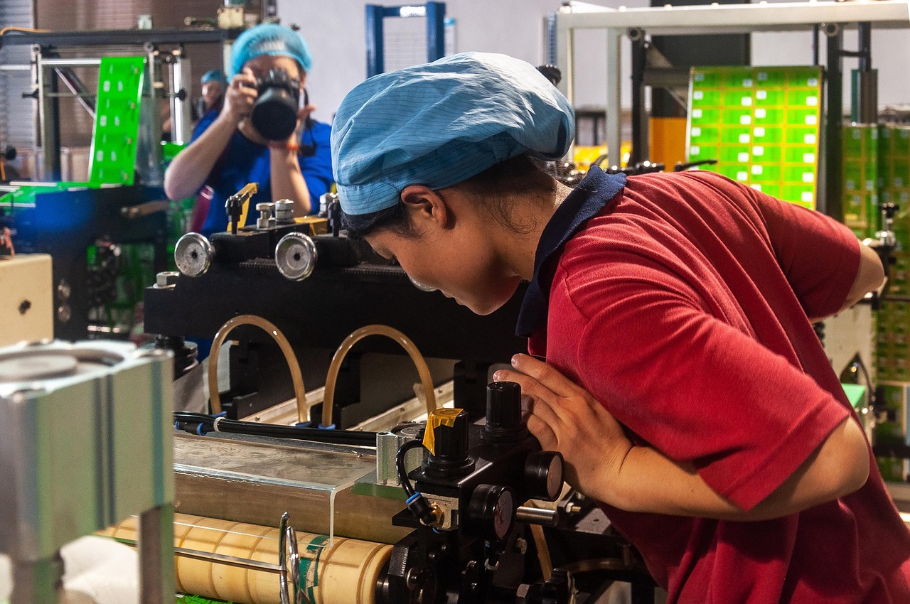 woman, factory, worker, machine, manufacturer