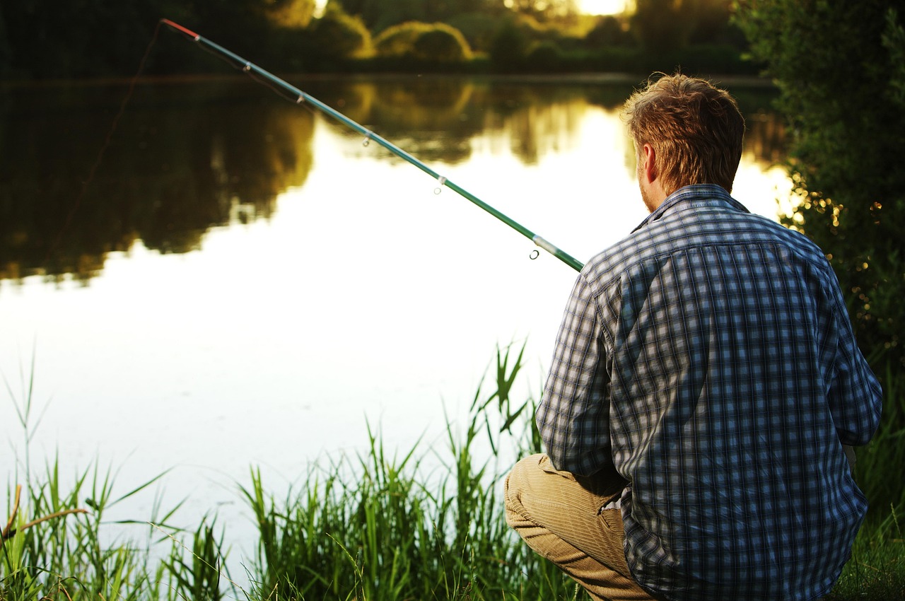 fishing, angler, water, fisherman, lake, fishing rod, sunset, telescopic rod, peaceful, quiet, nature, man, patience, human, fish