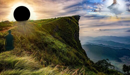 path, cliff, nature, void, mountains, fantasy, sky