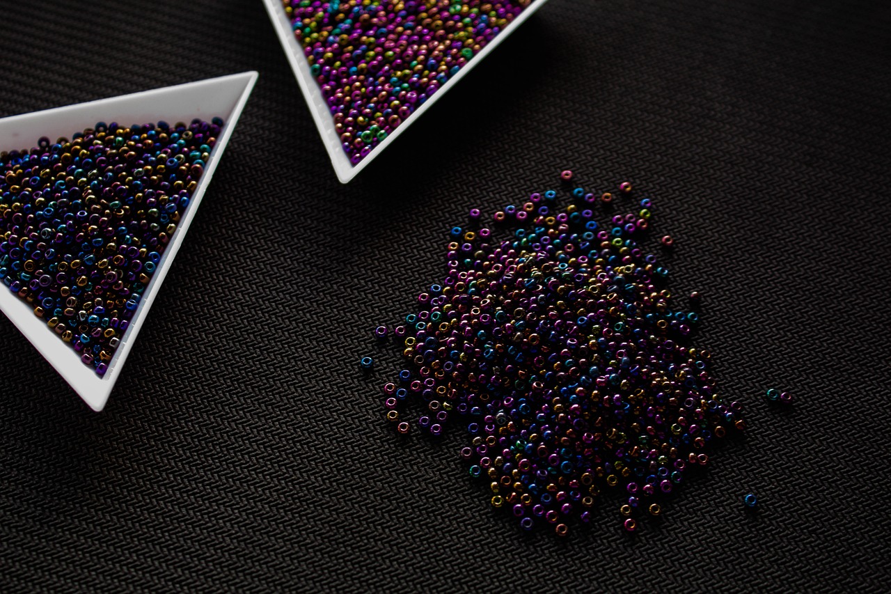 bead, beads, triangles, hand made material, hand made, beads, beads, beads, beads, beads